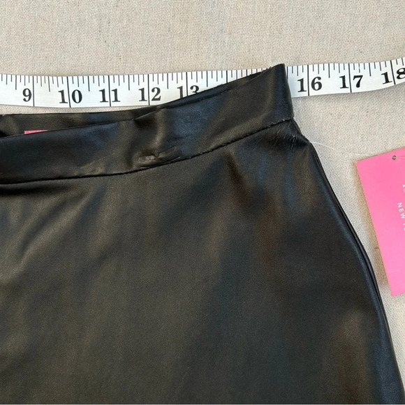 NWT Isaac Mizrahi Black Faux Leather A-Line Skirt Size 16 - Picture 5 of 12
